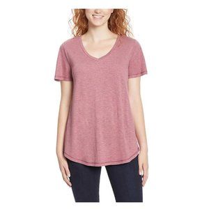 NWT Jessica Simpson Women's Flutter Sleeve V-Neck Tee Pink Size XL $60 4D120